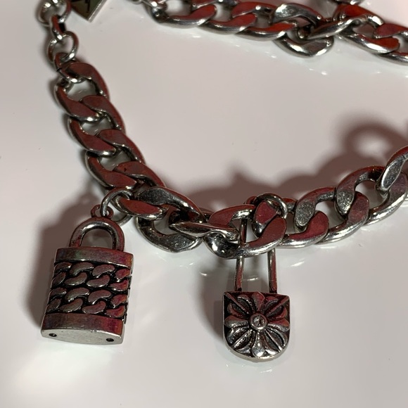 Nicole Miller Five Charms Bracelet - 3 Lock Charms and 2 Safety Pin Charms - Picture 11 of 13